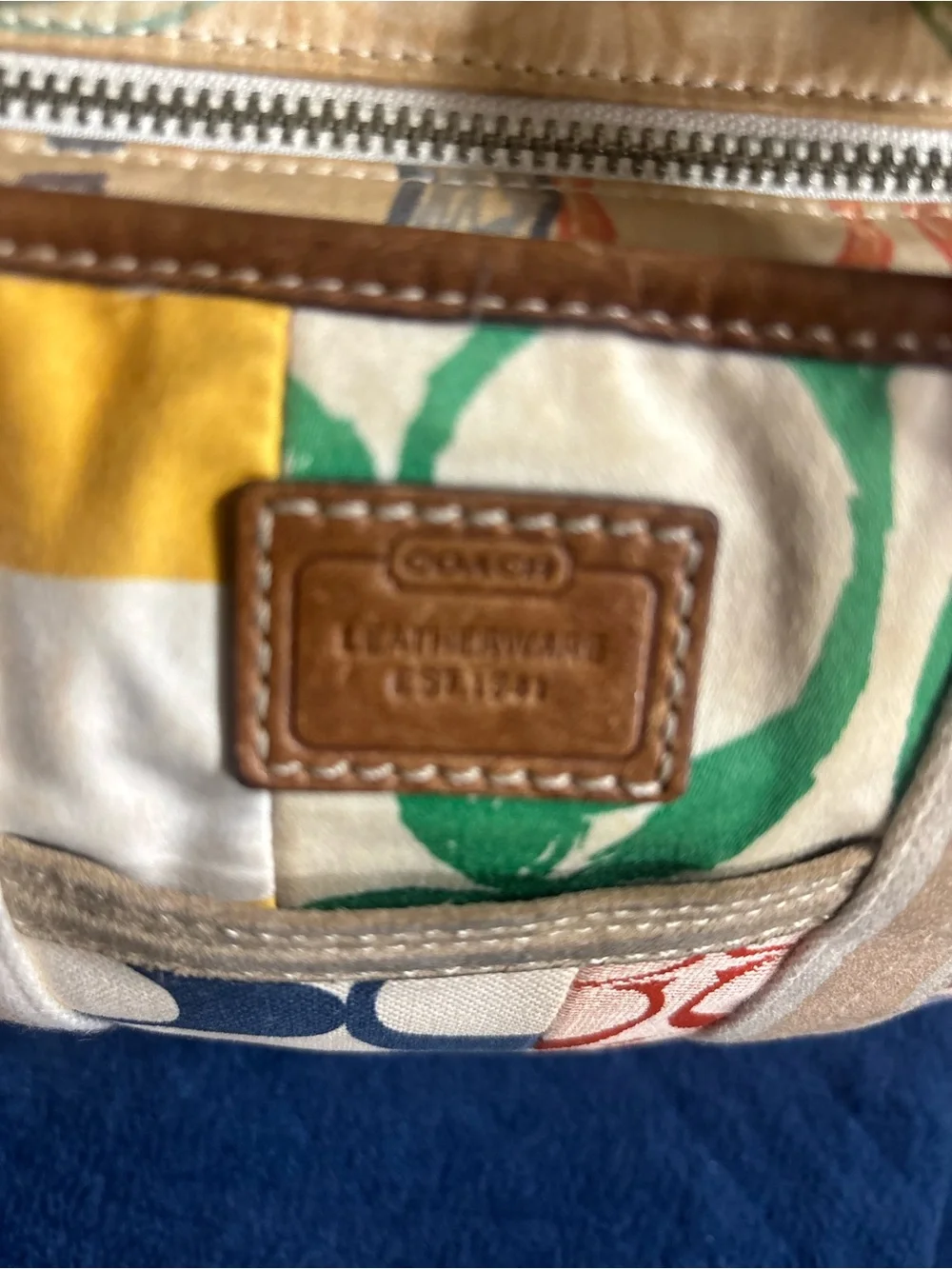 Coach Patchwork Canvas Tote Bag in Multi-Color Vintage